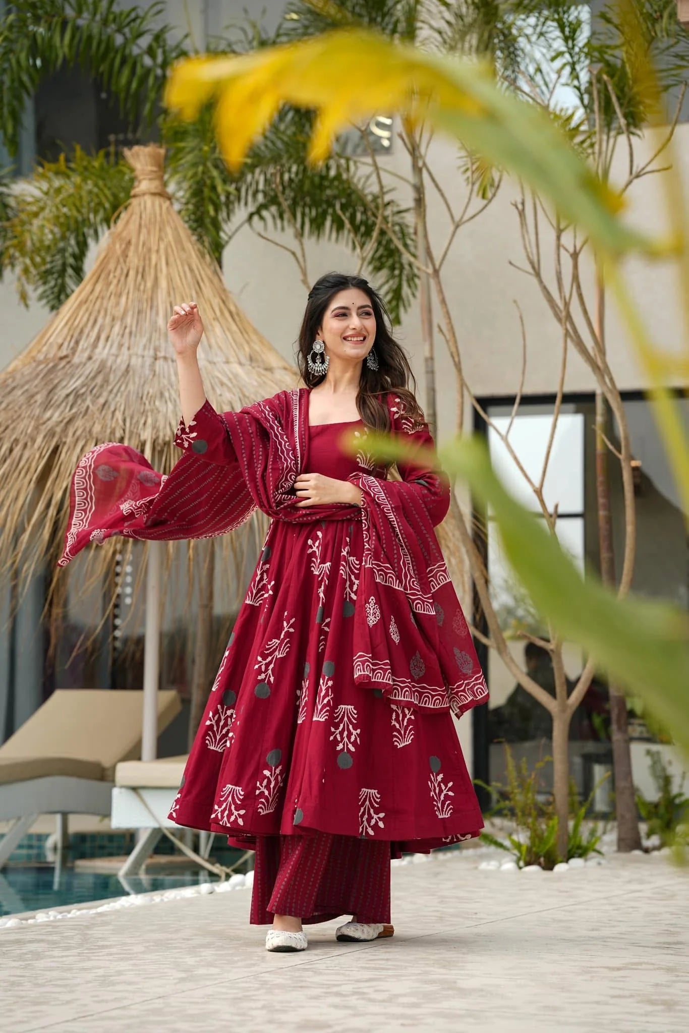 Maho Chic Cotton Anarkali Suit Set