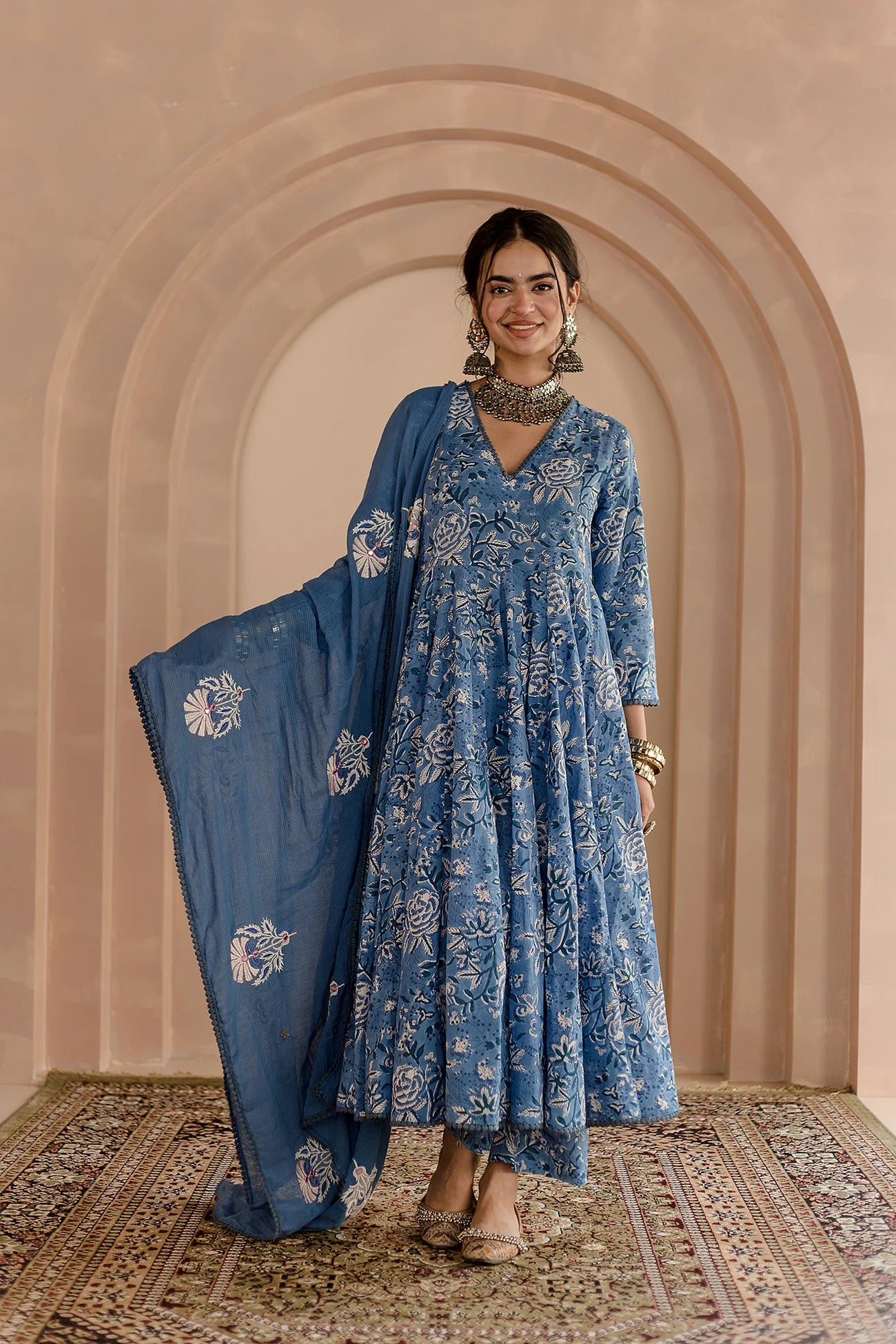 Shaila Blue Anarkali Set