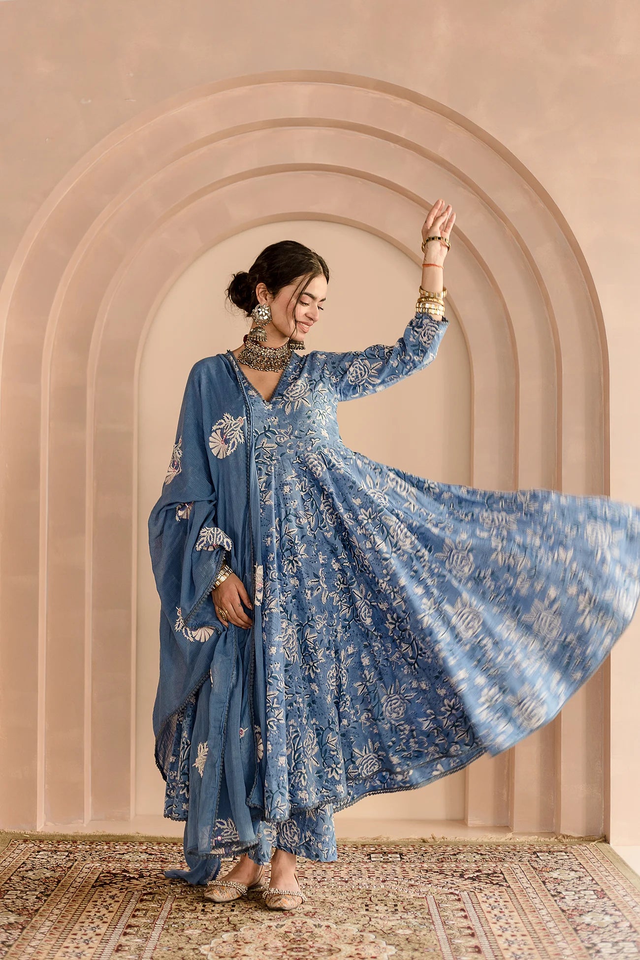 Shaila Blue Anarkali Set