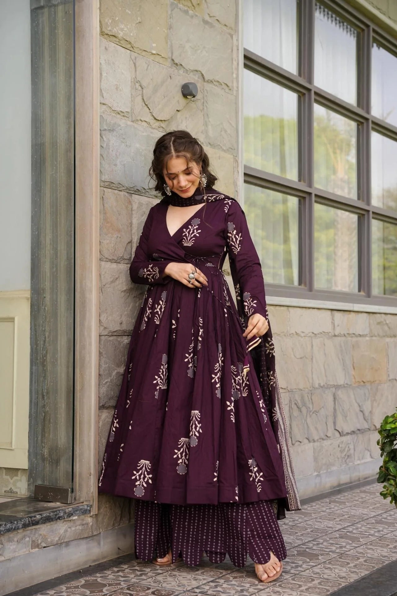 Amy Cotton Angrakha Anarkali Set