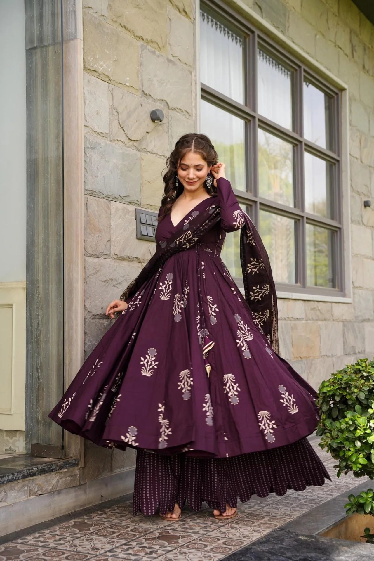Amy Cotton Angrakha Anarkali Set