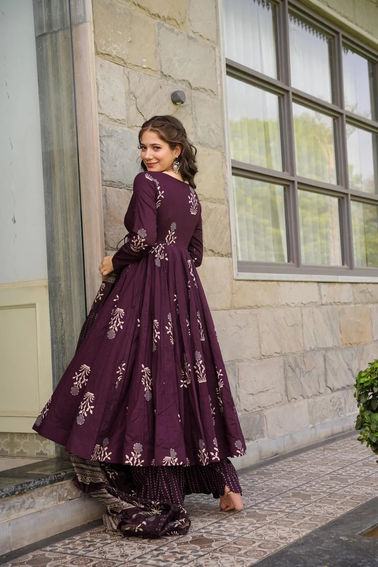 Amy Cotton Angrakha Anarkali Set