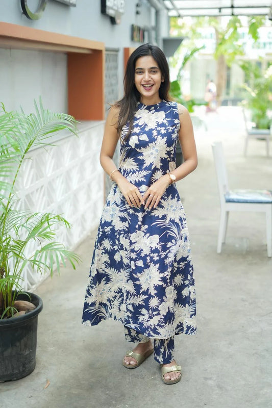 A-line Cotton kurta Set