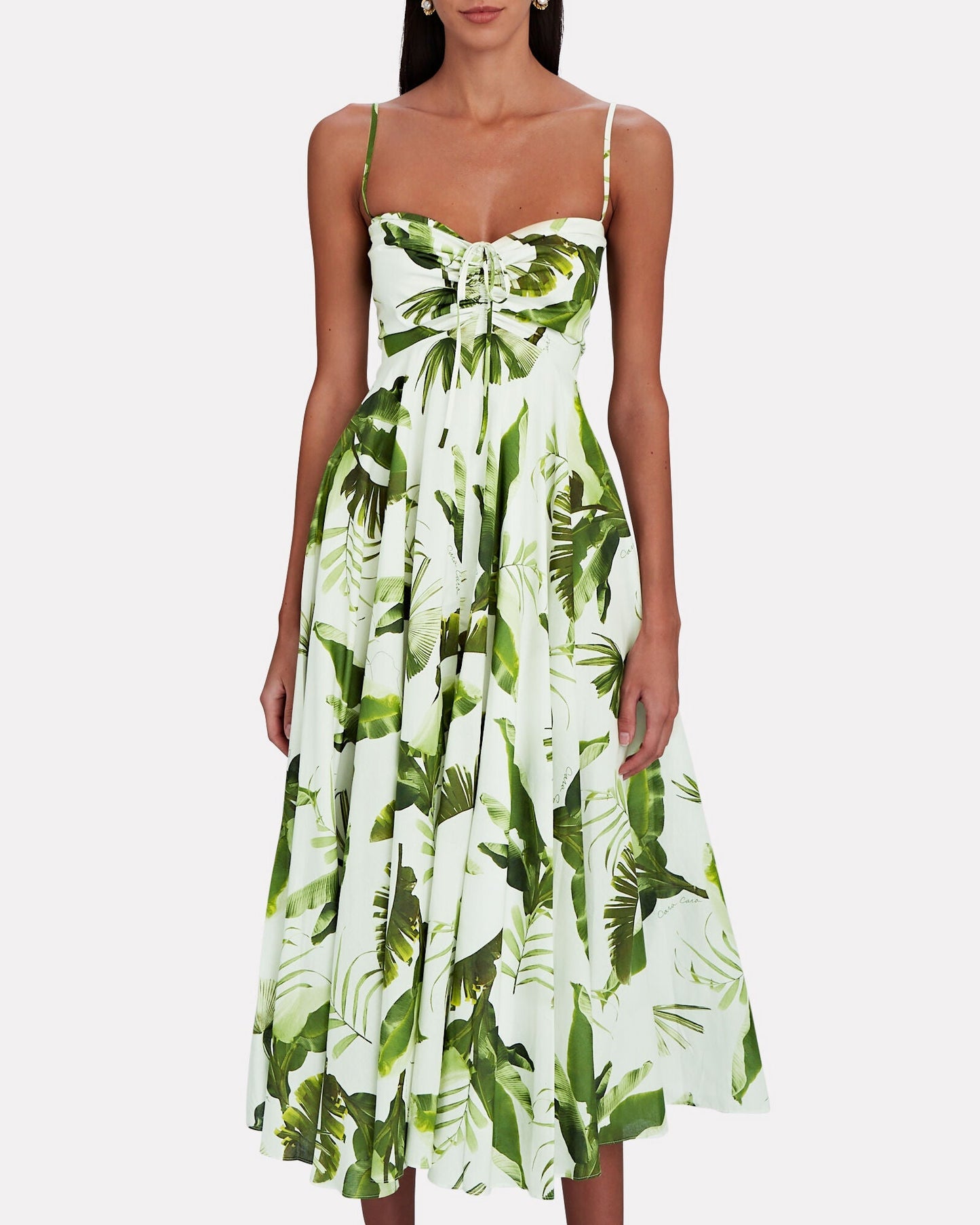 Maidstone Tropical Jungle Poplin Midi Dress