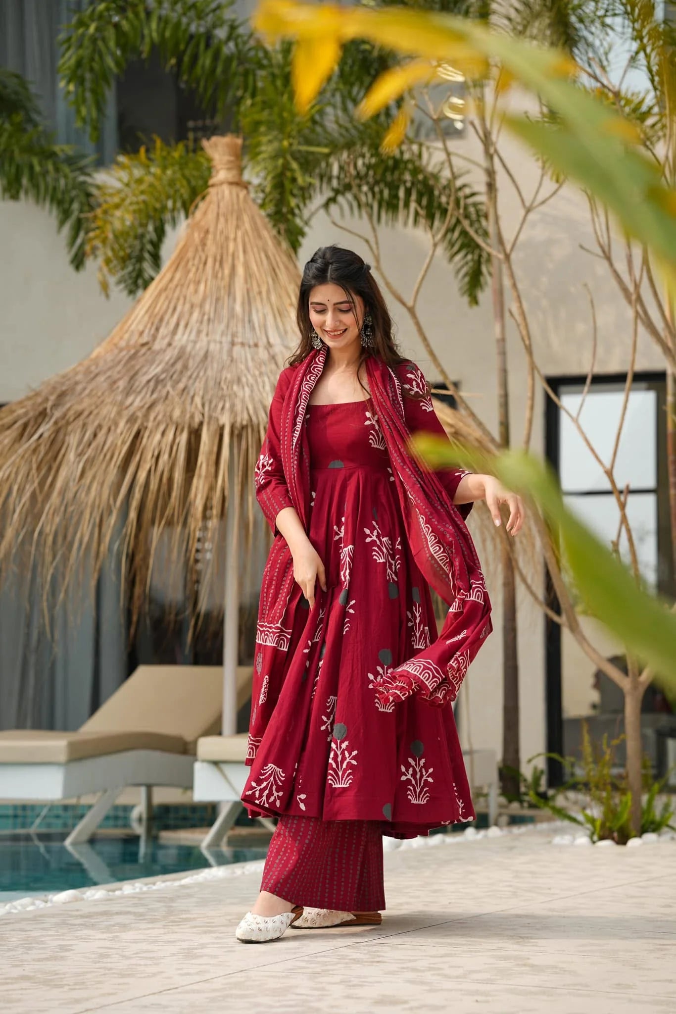 Maho Chic Cotton Anarkali Suit Set