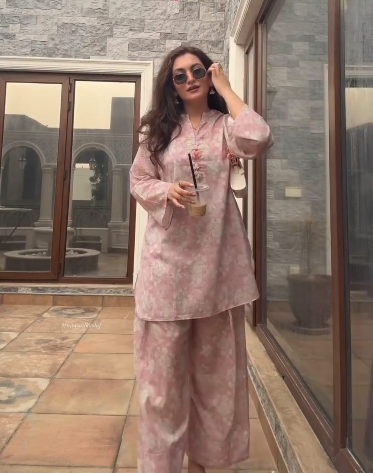 Cotton Maslin Pink Floral Co-ord Set