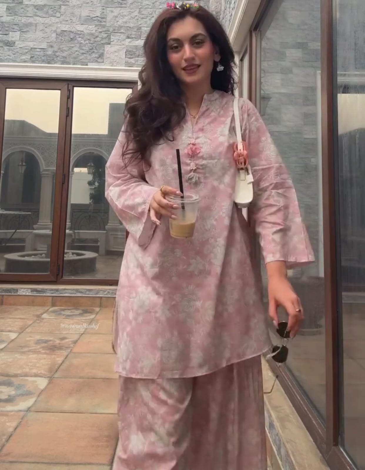 Cotton Maslin Pink Floral Co-ord Set